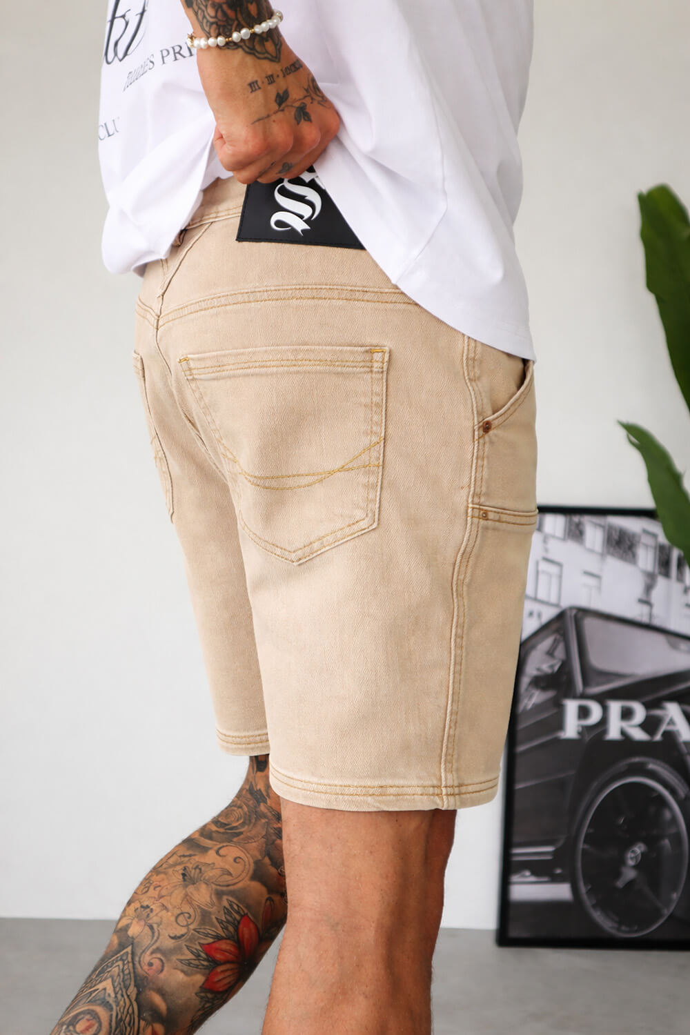 Carpenter Denim Shorts - Sand