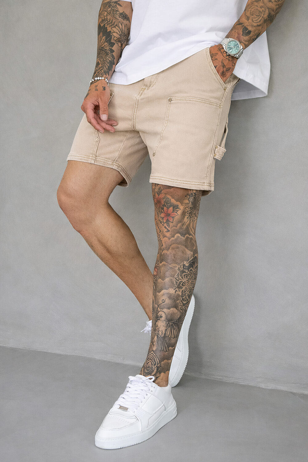 Carpenter Denim Shorts - Sand