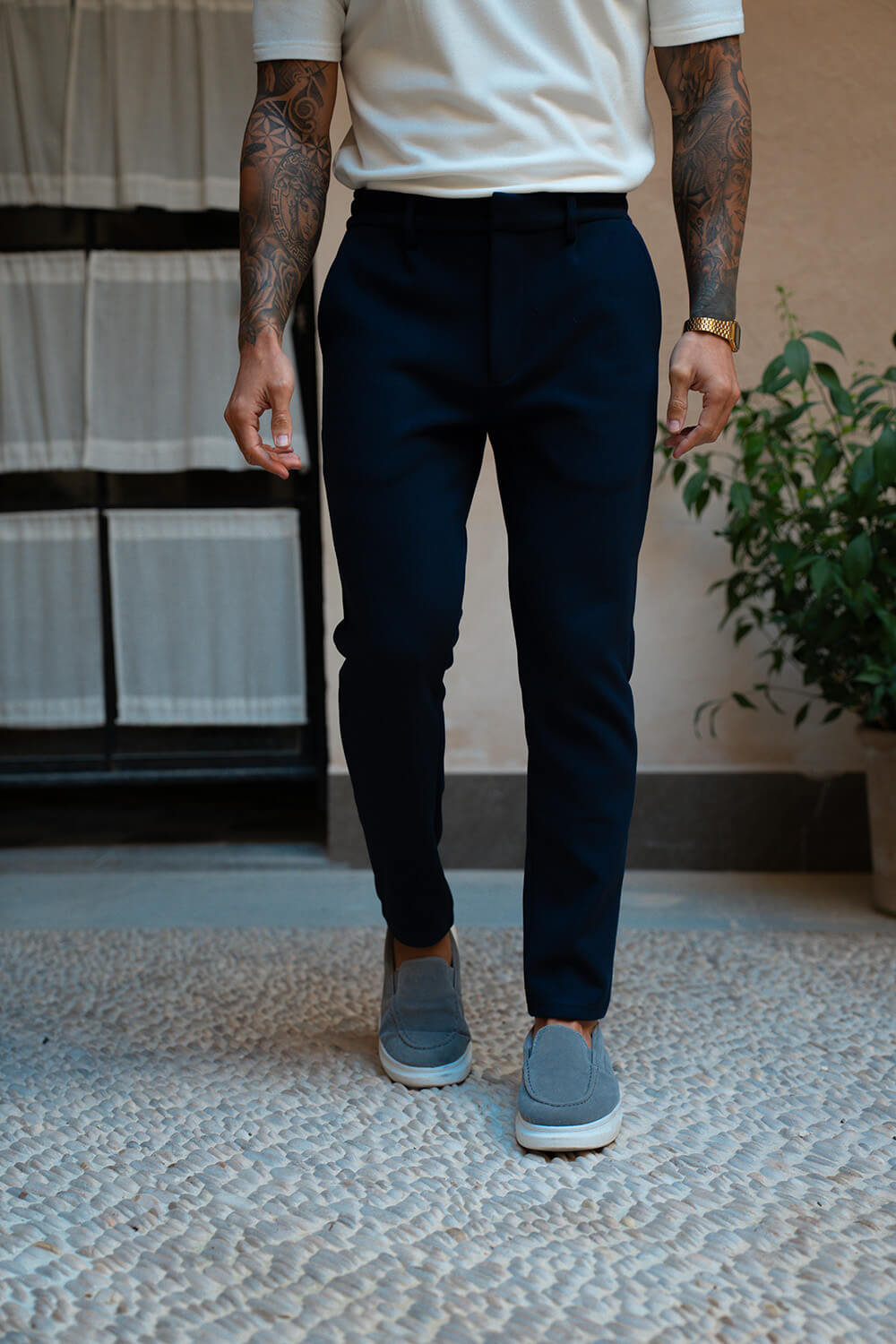 Milano Knit Trousers - Navy