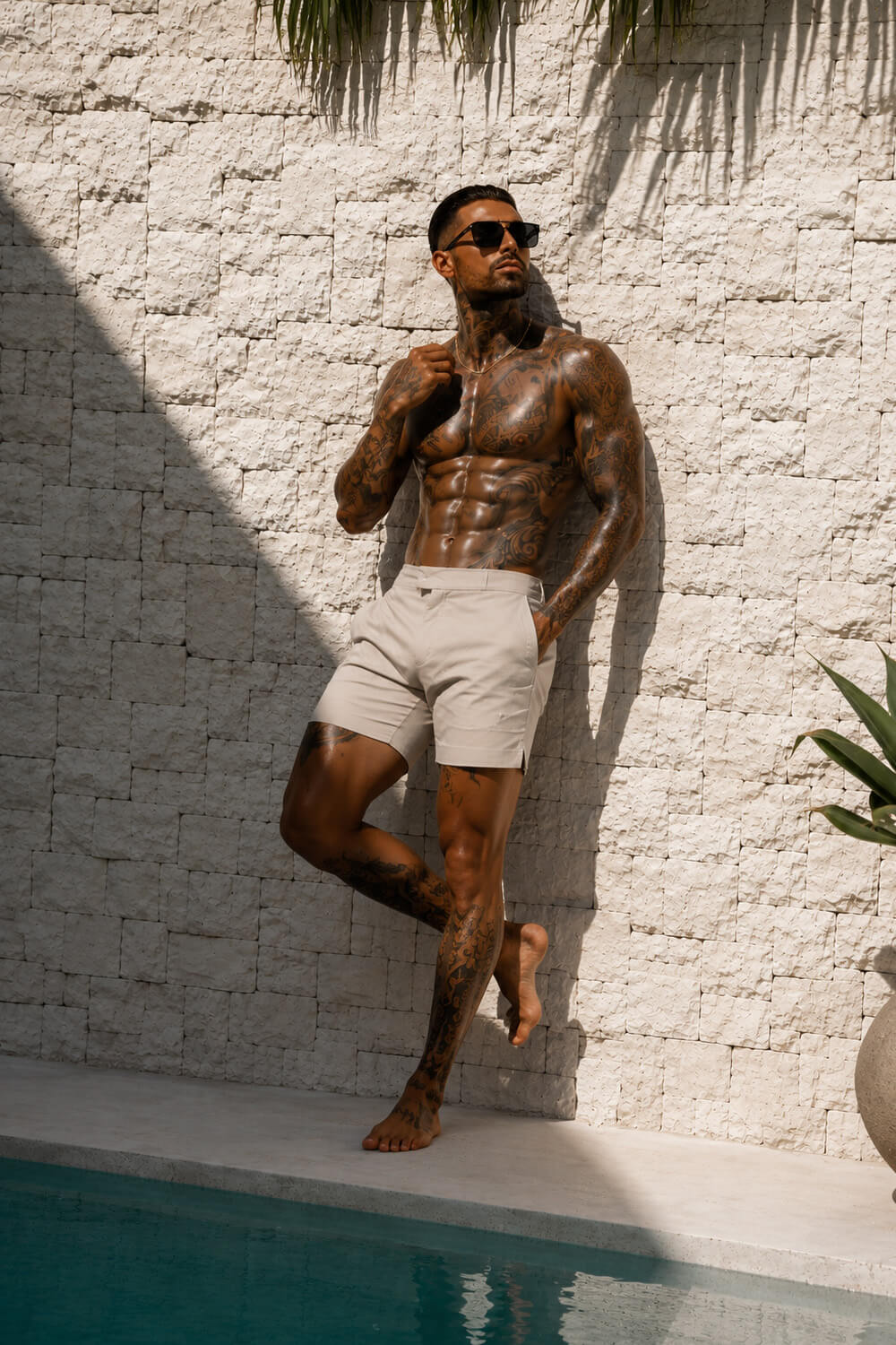 Amalfi Swim Shorts - Beige
