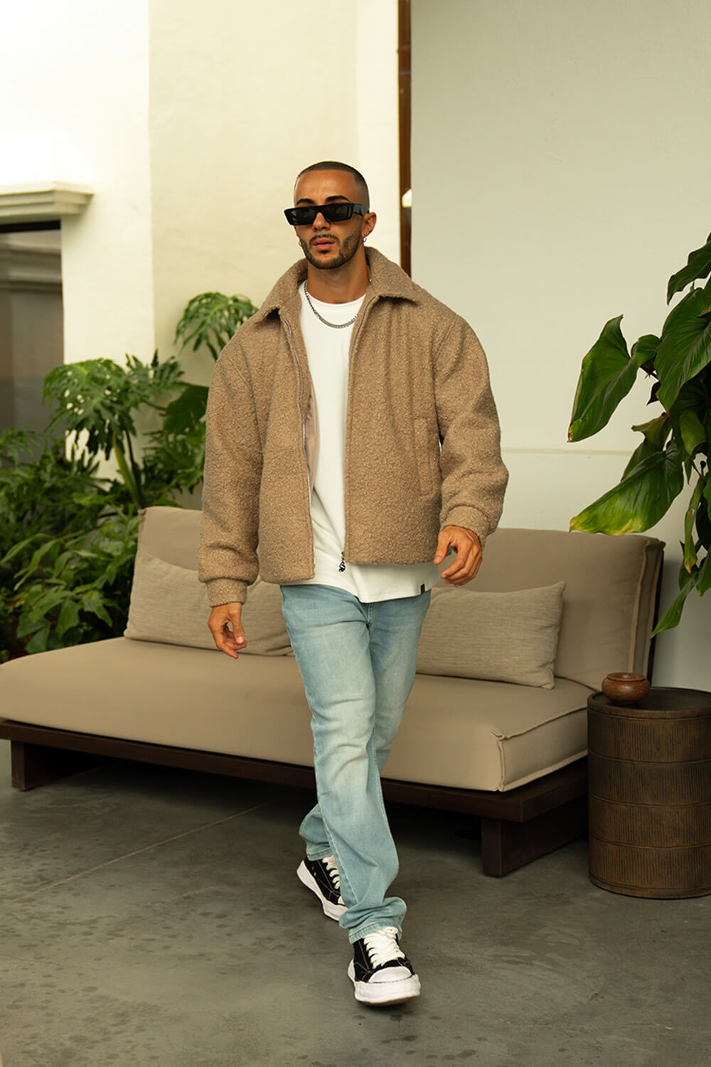 Borg Coach Jacket - Beige