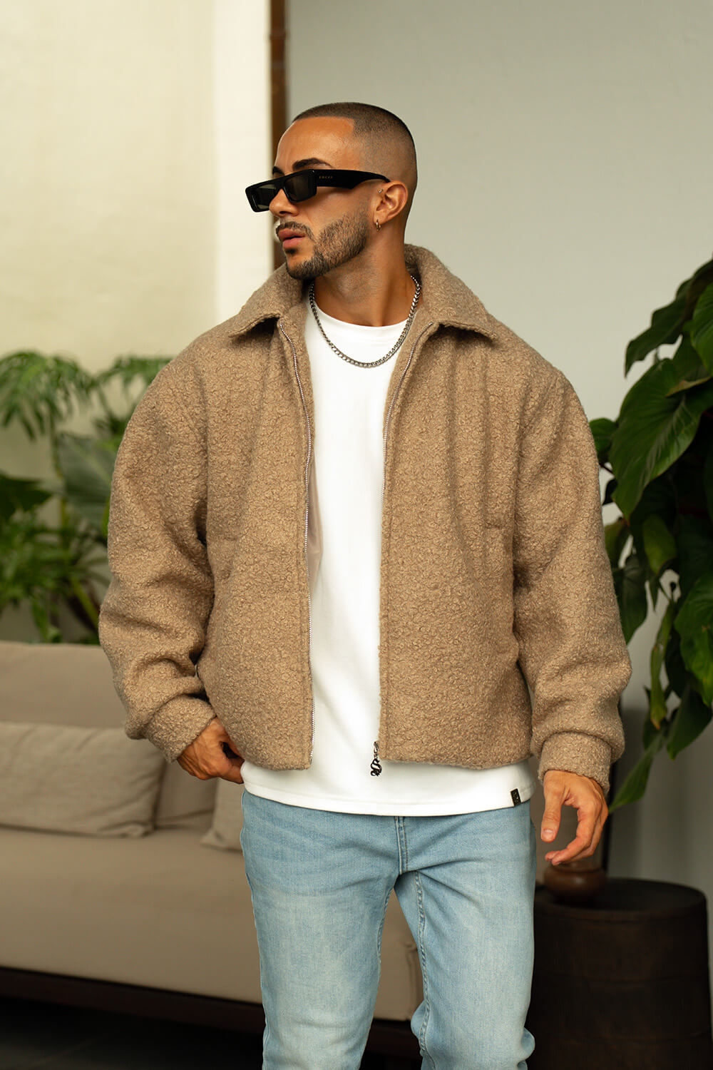 Borg Coach Jacket - Beige