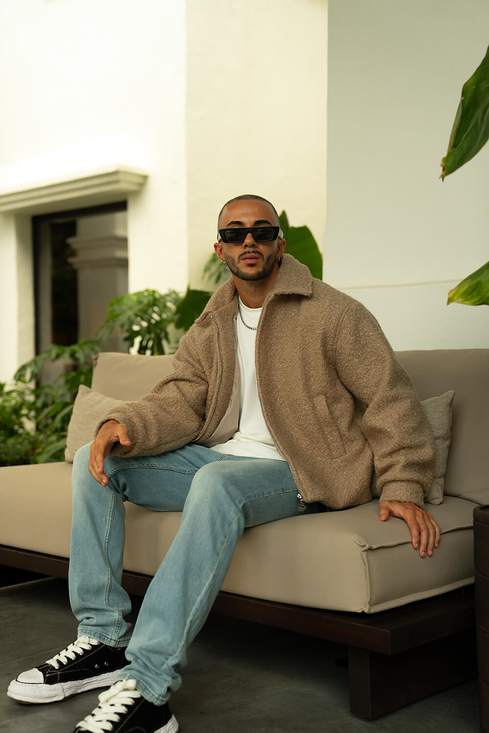 Borg Coach Jacket - Beige