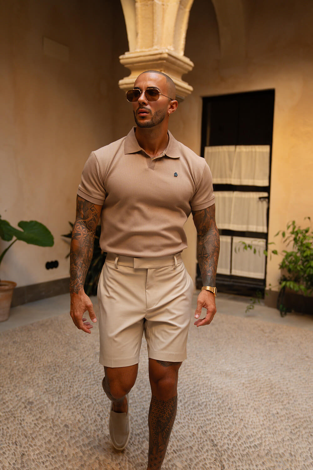 Ravello Tailored Shorts - Beige