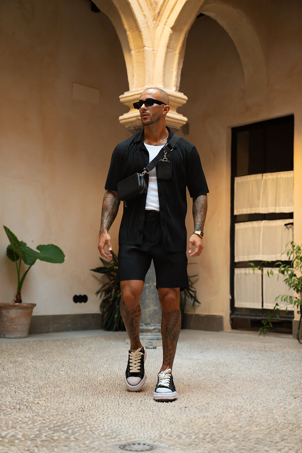 Monaco Pleated Shorts - Black