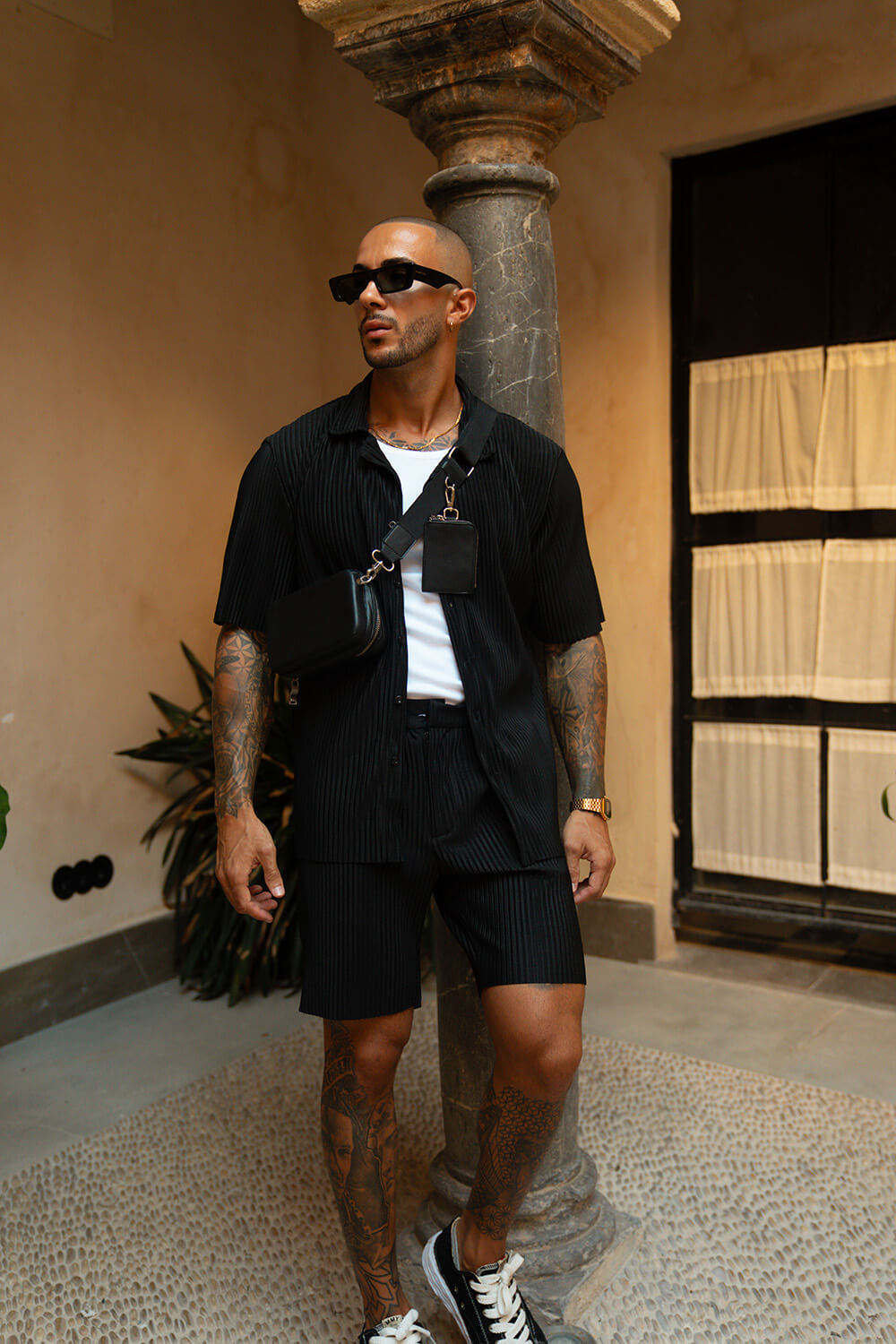 Monaco Pleated Shorts - Black