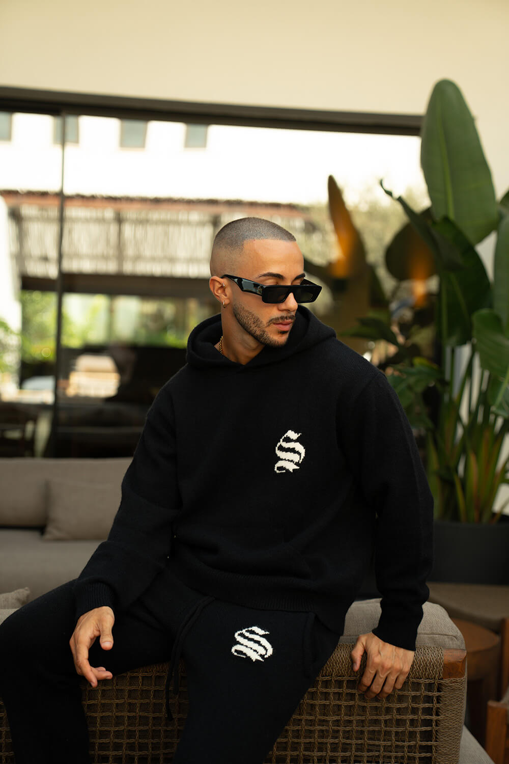 Palais Knitted Hoodie - Black