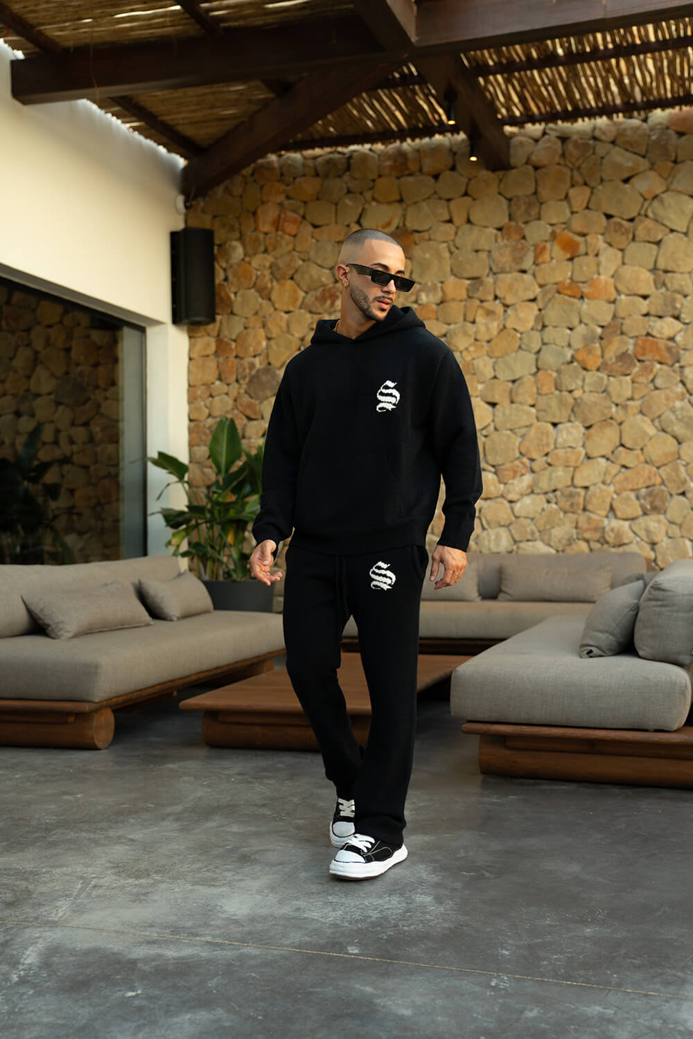 Palais Knitted Hoodie - Black