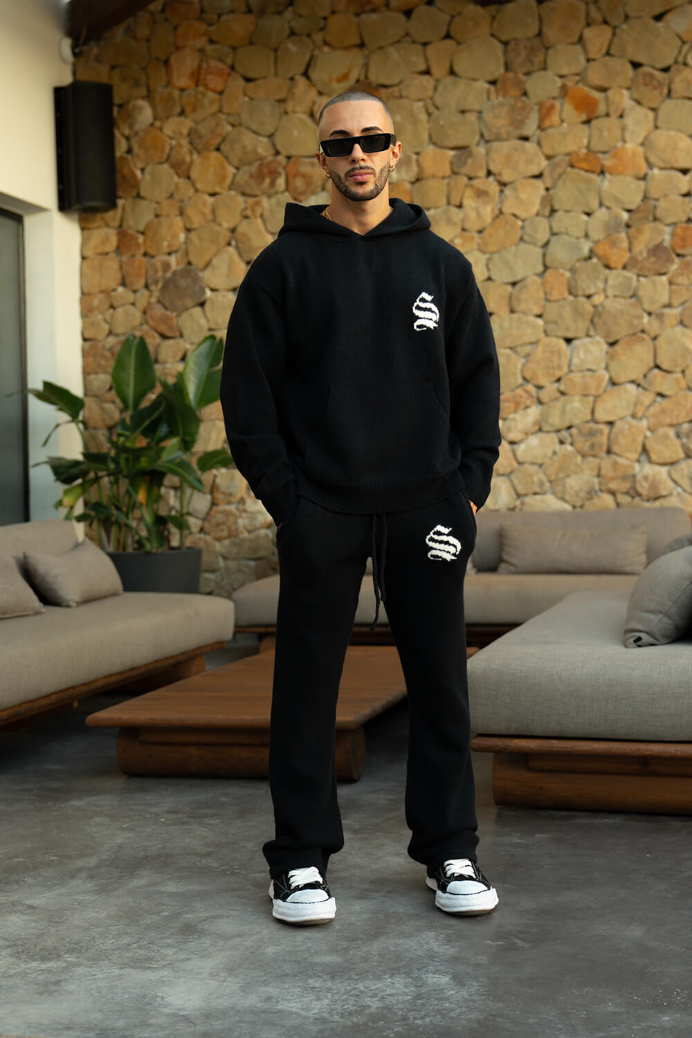 Palais Knitted Hoodie - Black