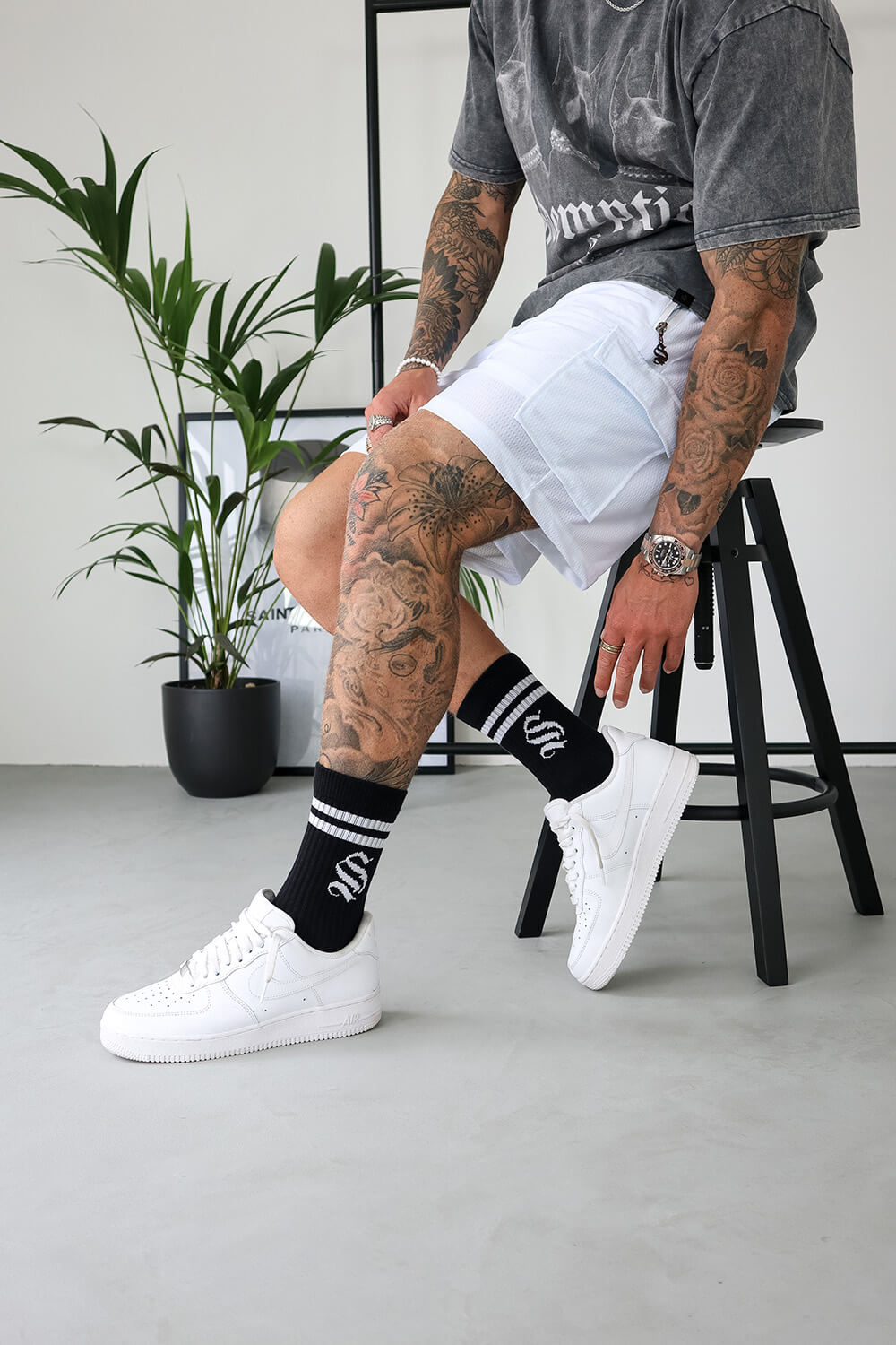 Varsity Stripe Socks (2 Pack) - Black