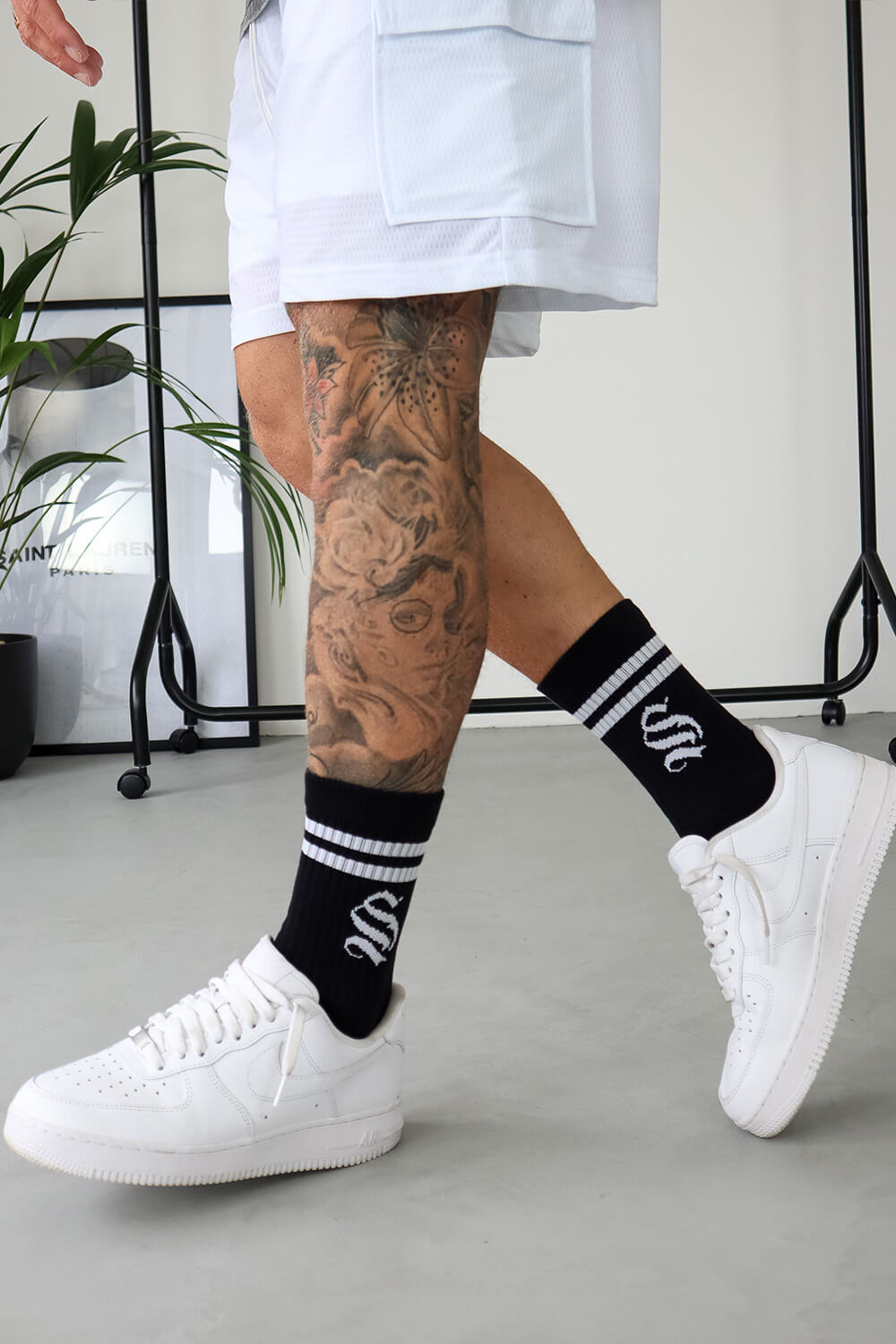 Varsity Stripe Socks (2 Pack) - Black