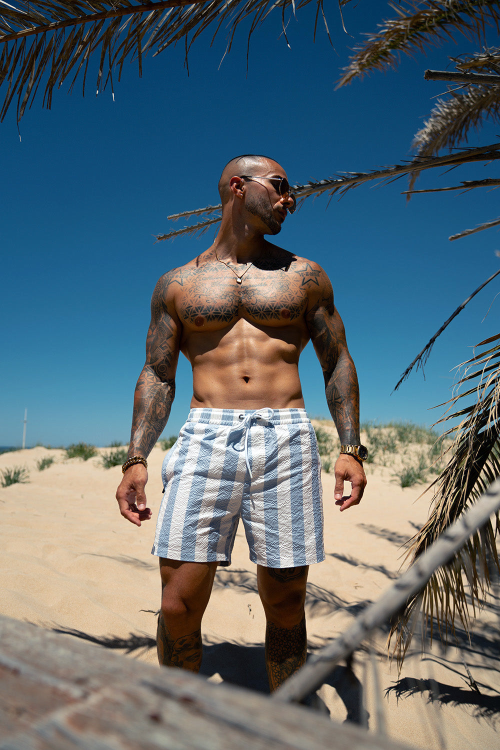 Porto Nero Swim Shorts - Blue/White