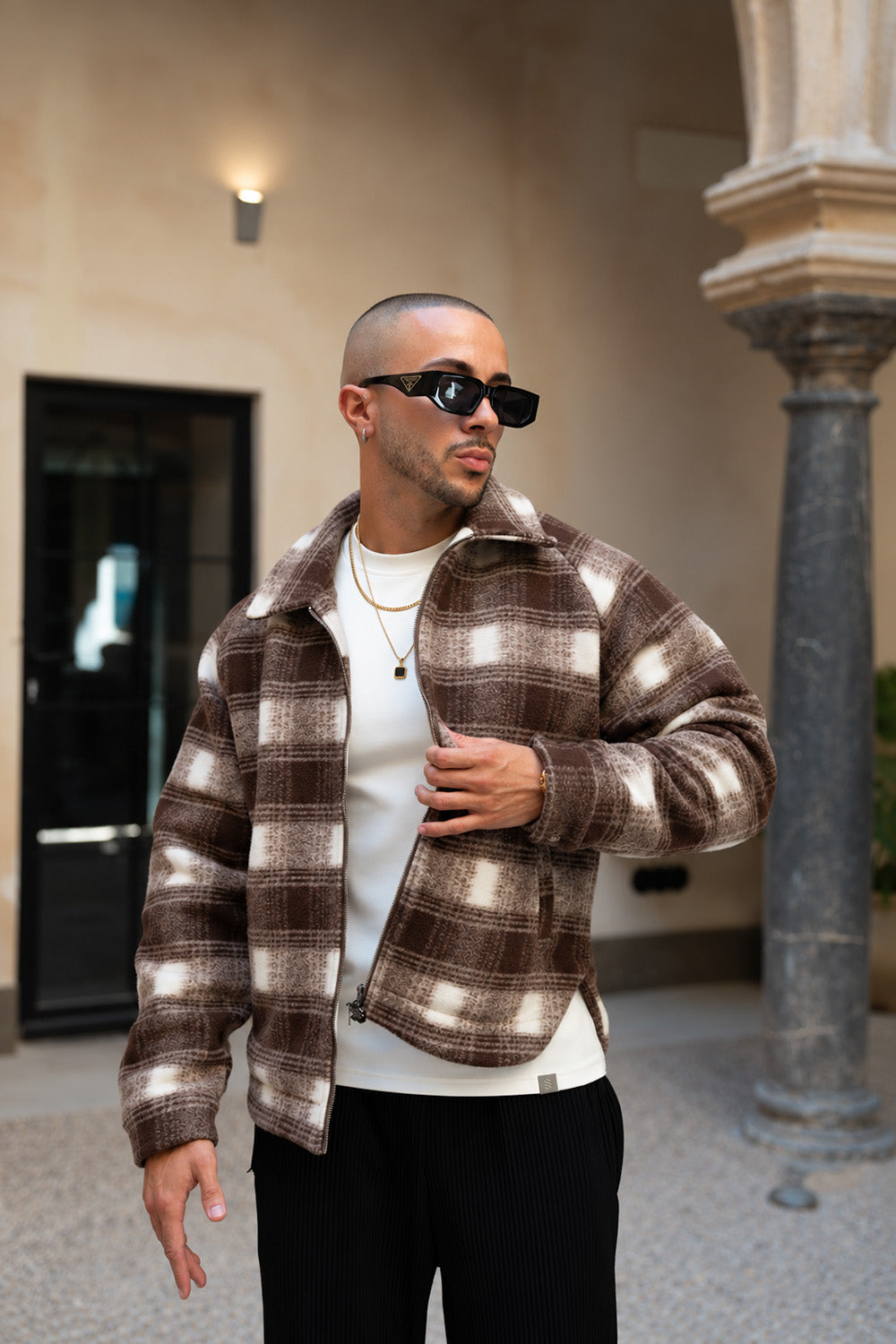 Moritz Check Overshirt - Brown/White