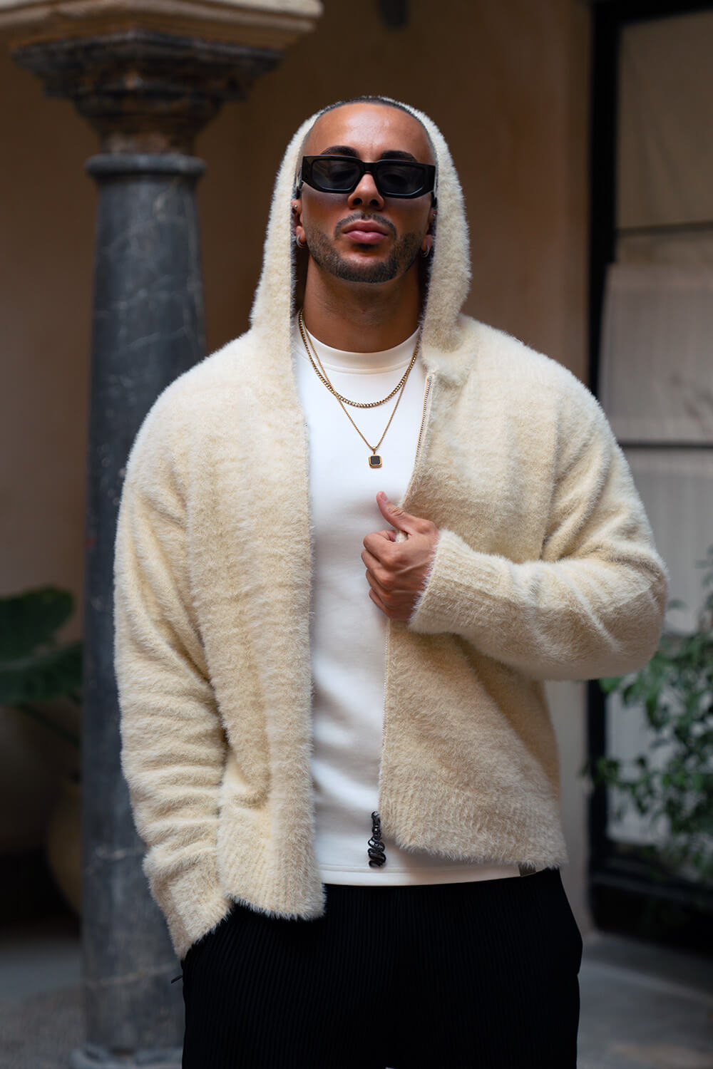 Cervino Mohair Hoodie - Oatmeal