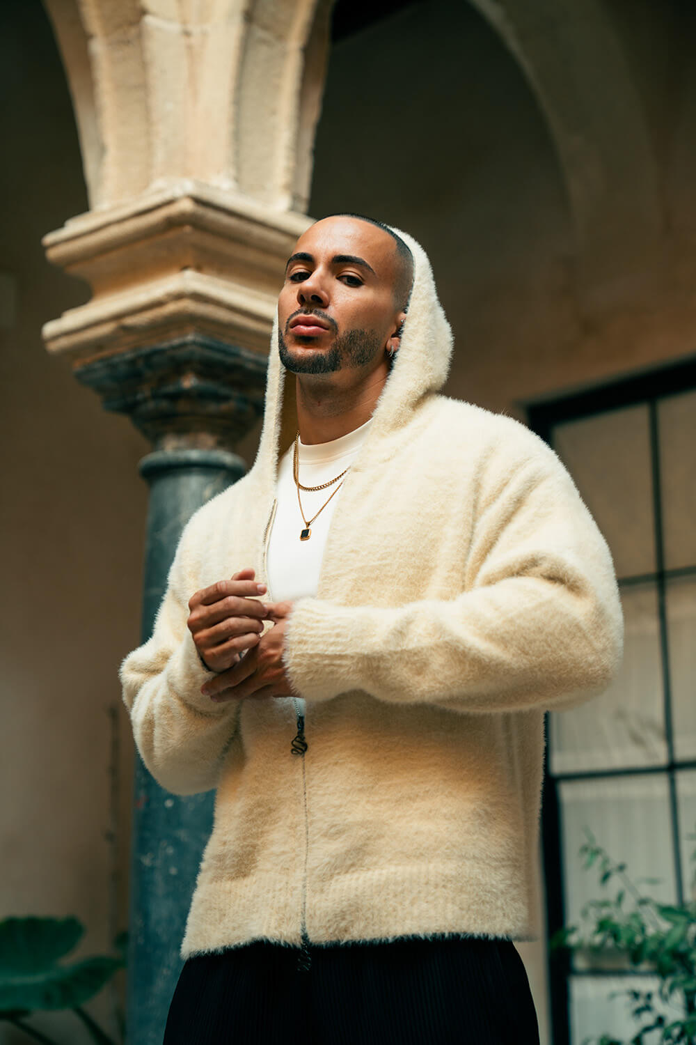 Cervino Mohair Hoodie - Oatmeal