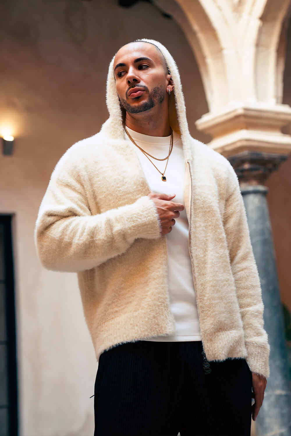 Cervino Mohair Hoodie - Oatmeal