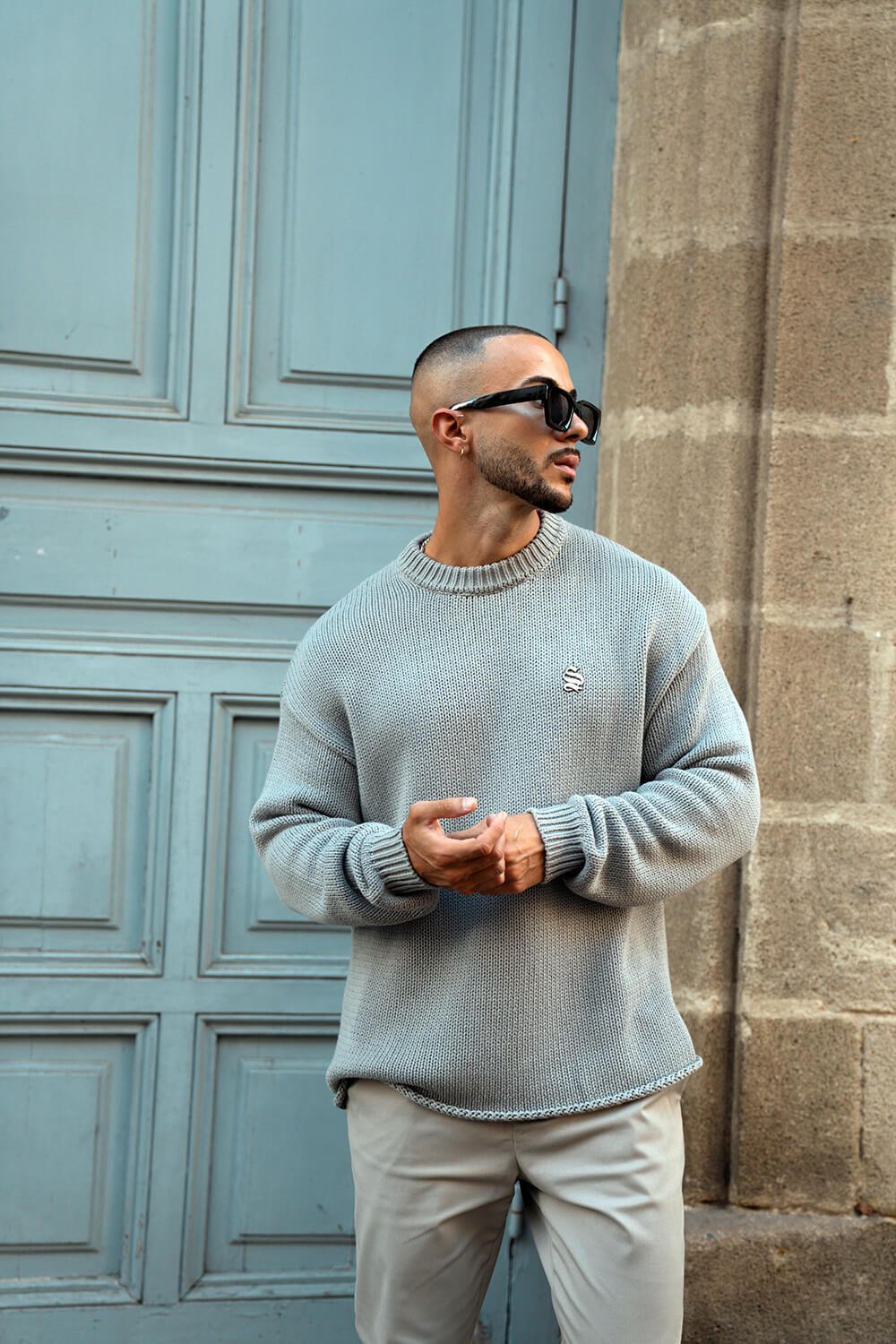 Aurelle Cable Knit Sweater - Grey