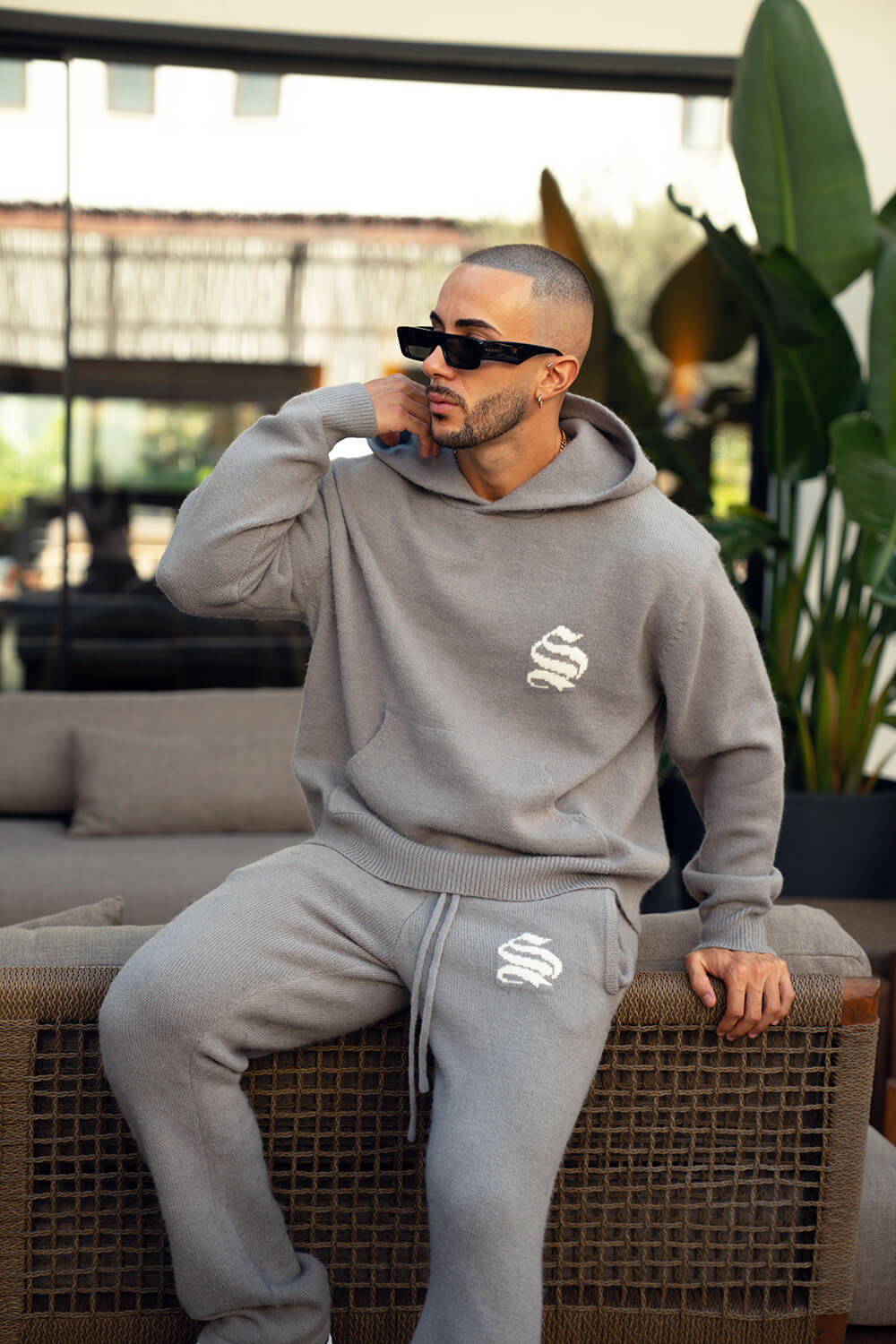 Palais Knitted Hoodie - Grey