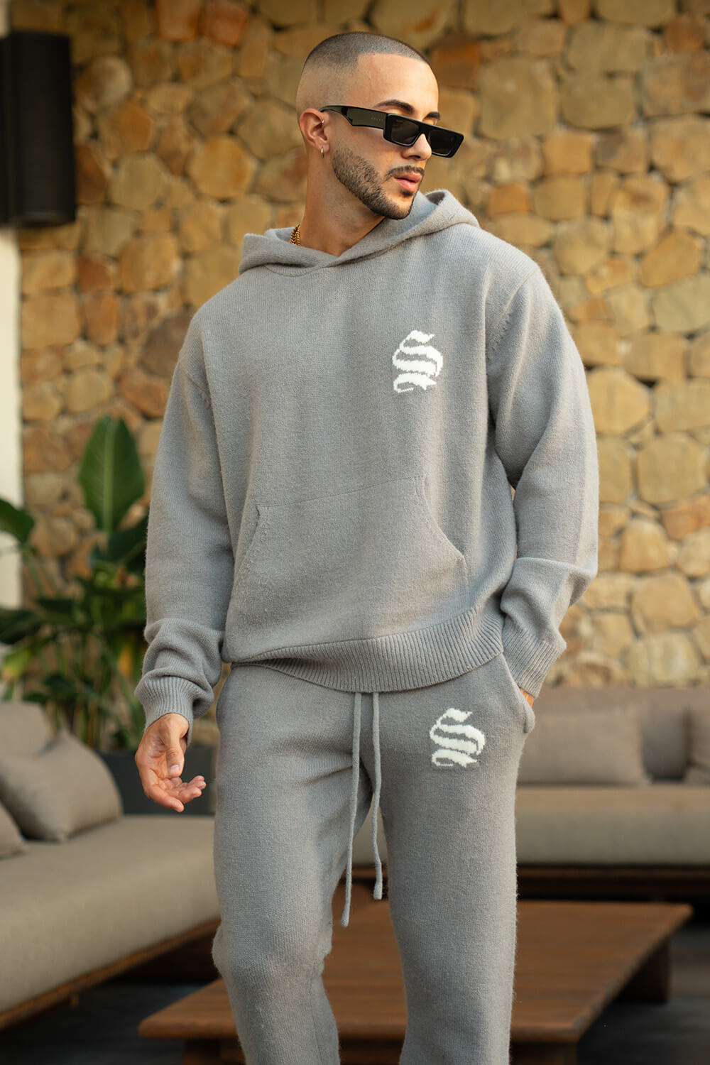 Palais Knitted Hoodie - Grey