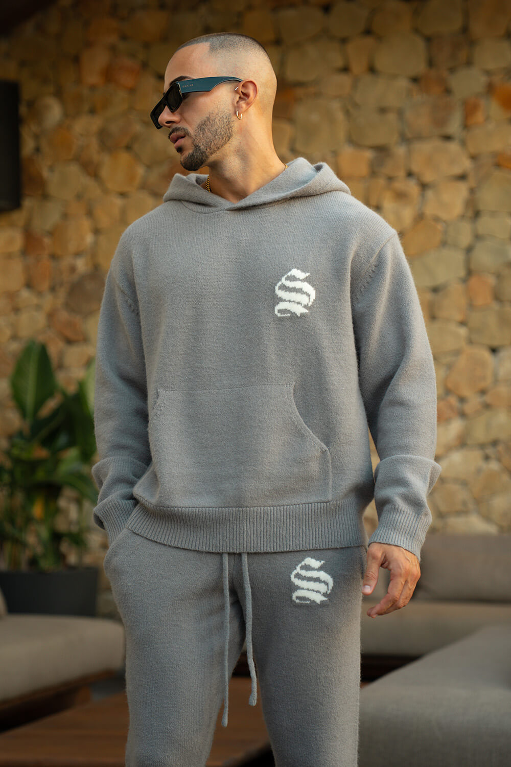 Palais Knitted Hoodie - Grey