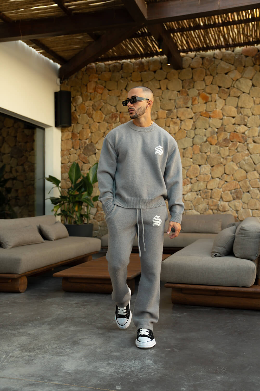 Palais Knitted Joggers - Grey