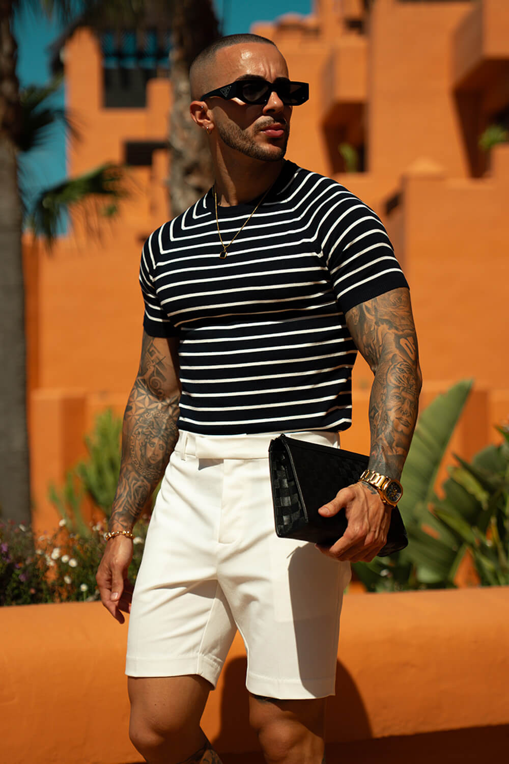 Alvori Stripe Tee - Navy/White