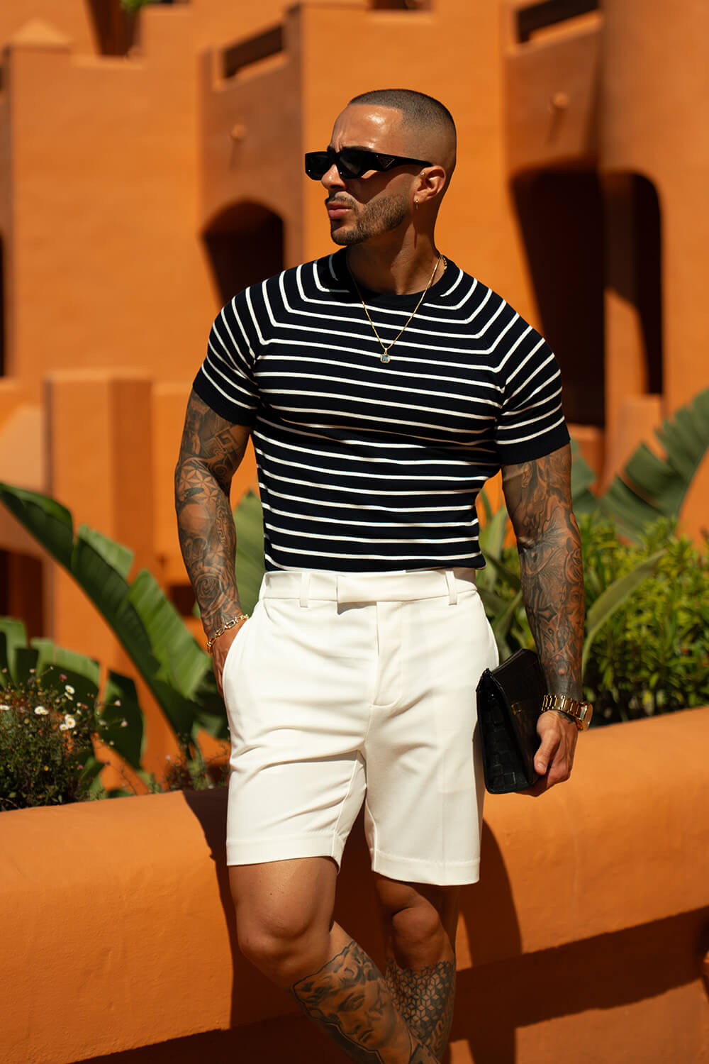 Alvori Stripe Tee - Navy/White