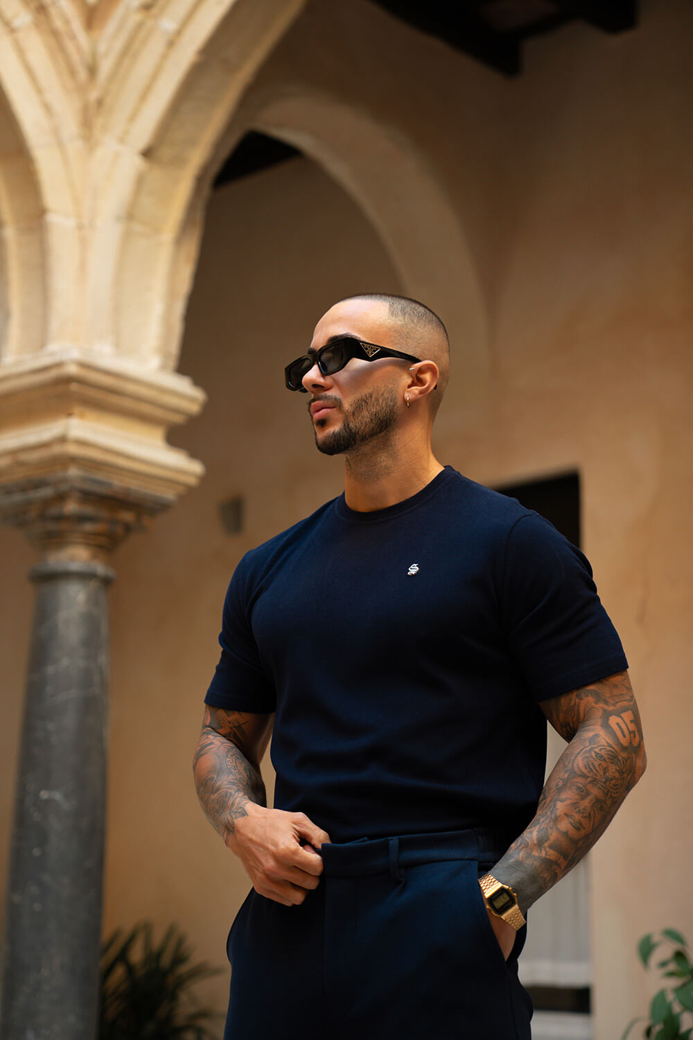 Luxe Knit Tee - Navy