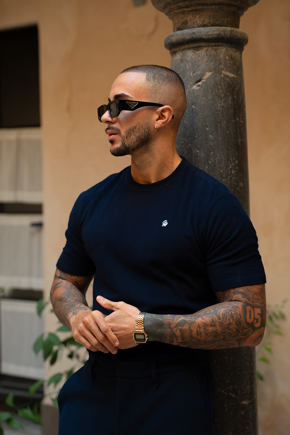 Luxe Knit Tee - Navy
