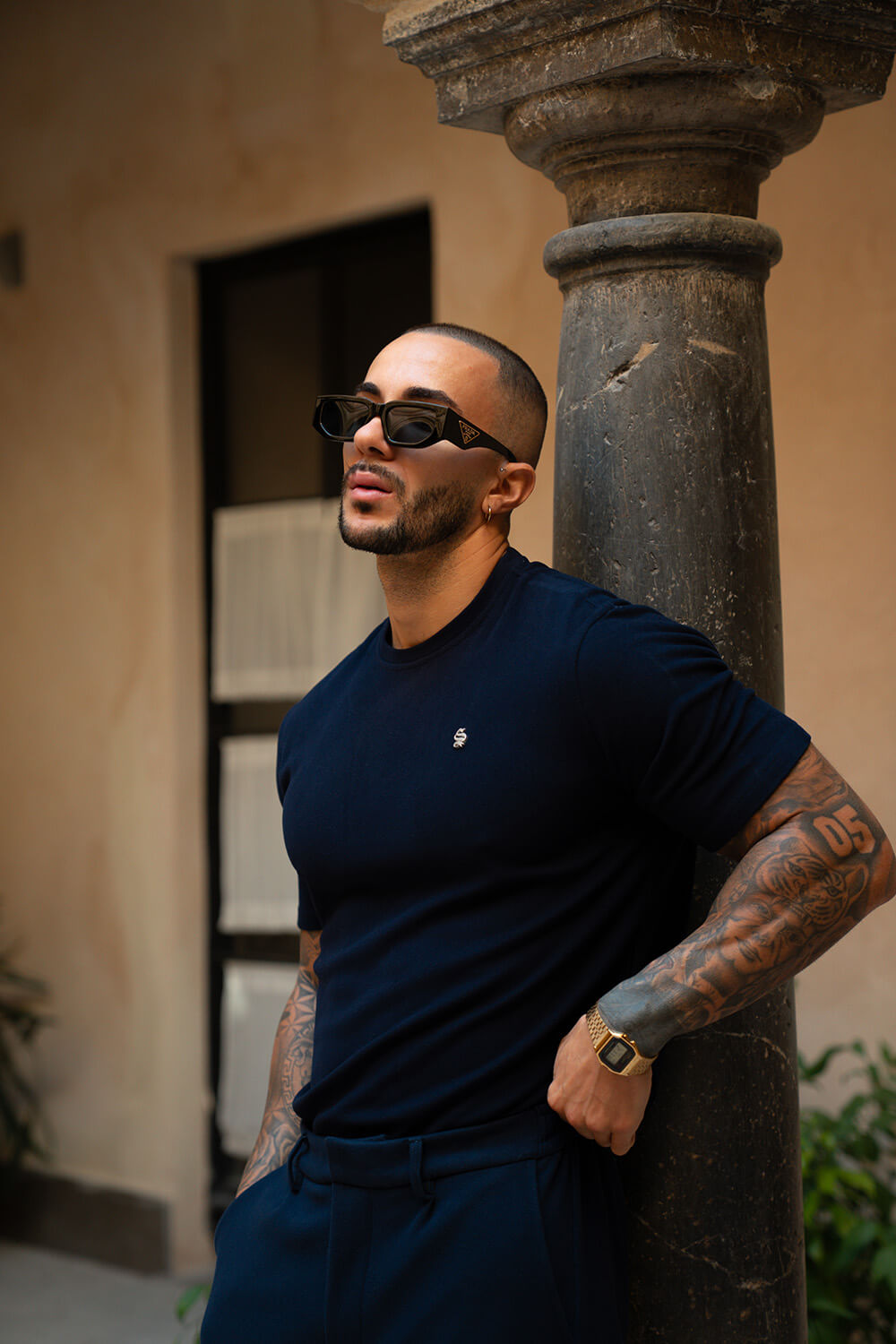 Luxe Knit Tee - Navy