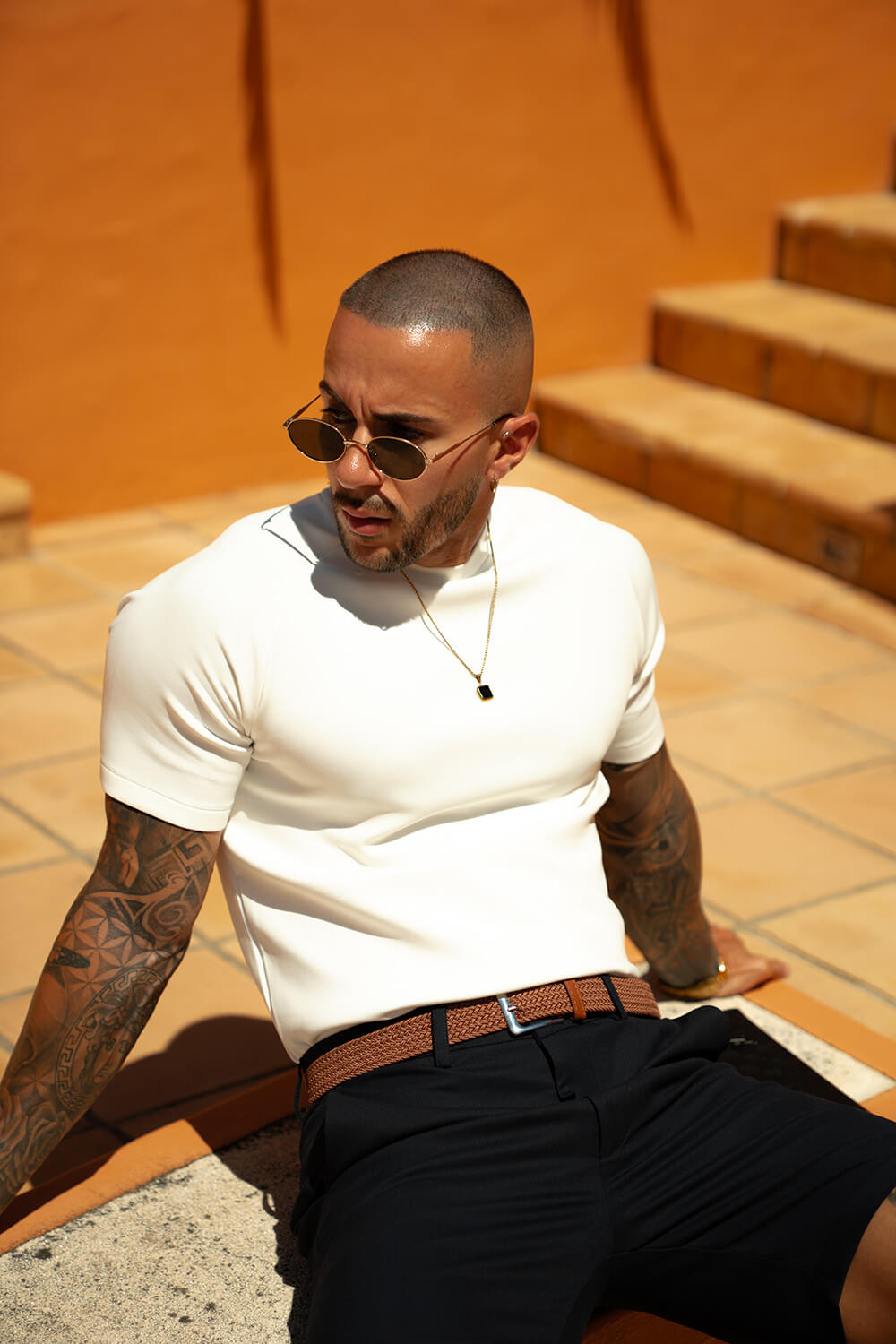 Norelli Belted Chino Shorts - Navy