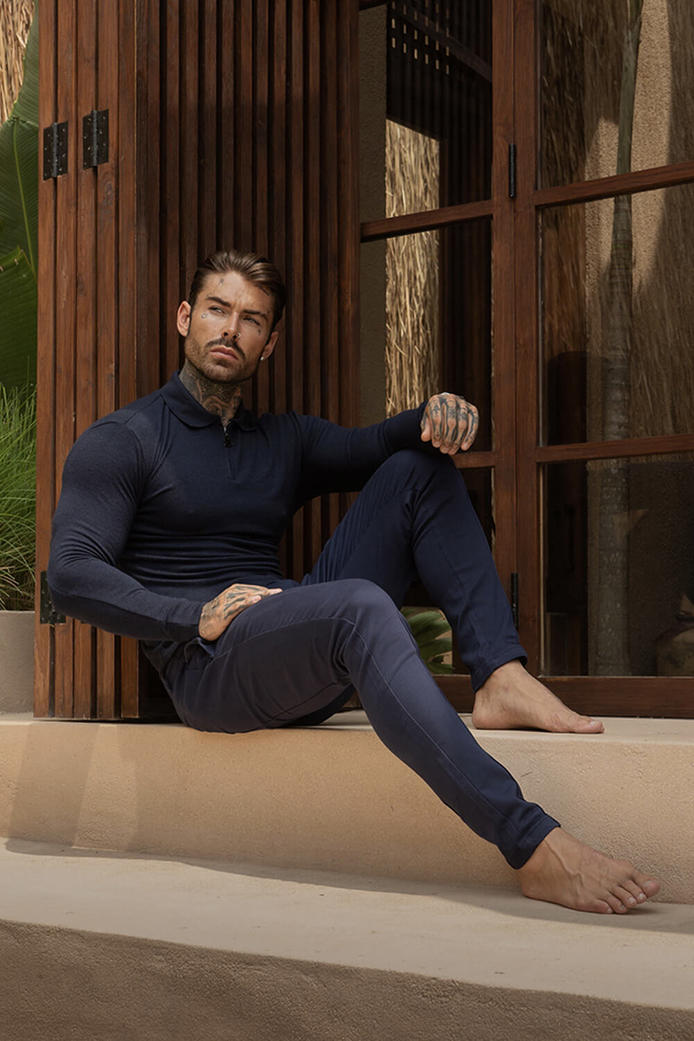 Knit Polo Shirt - Navy