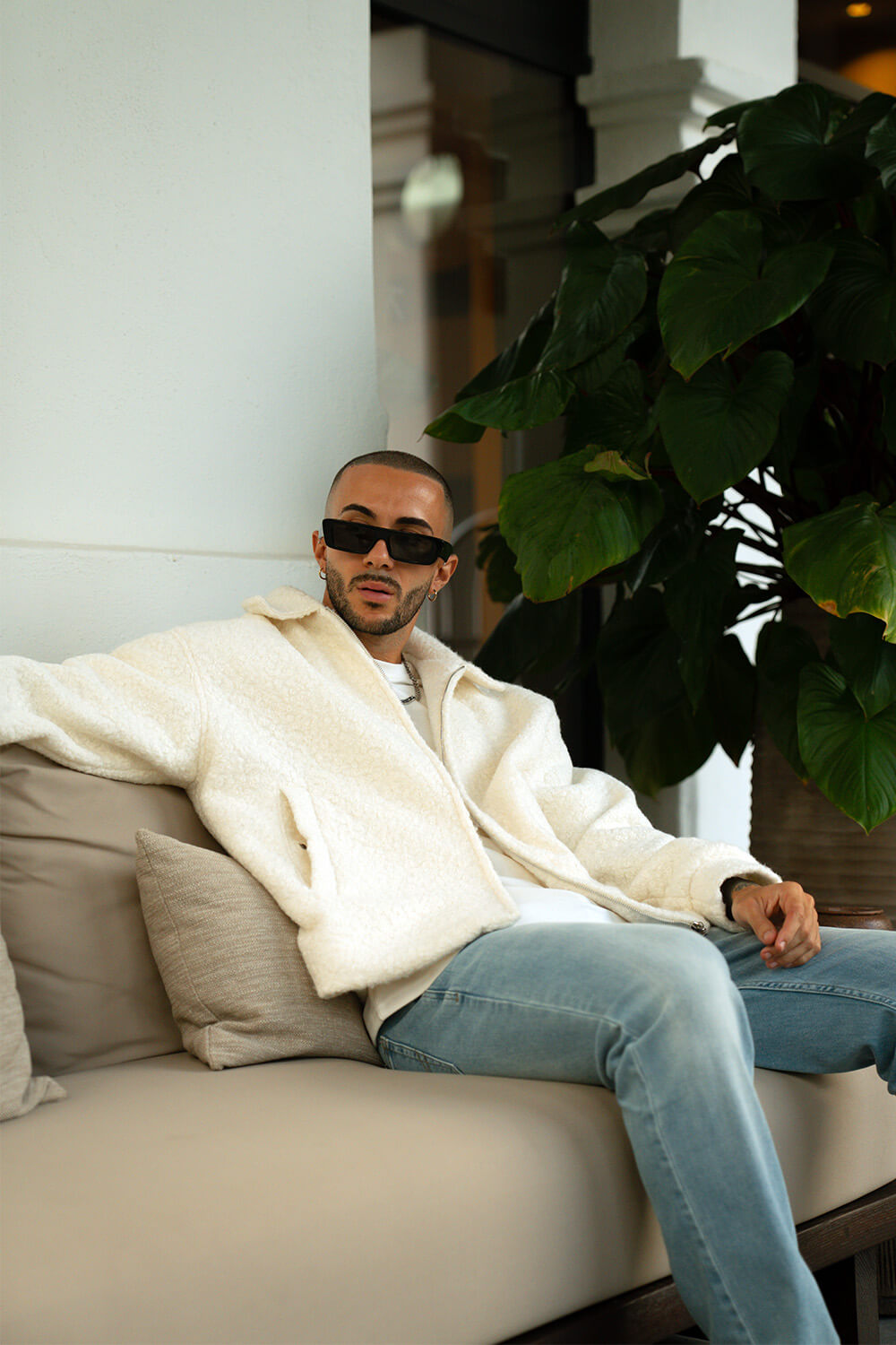 Borg Coach Jacket - Off White