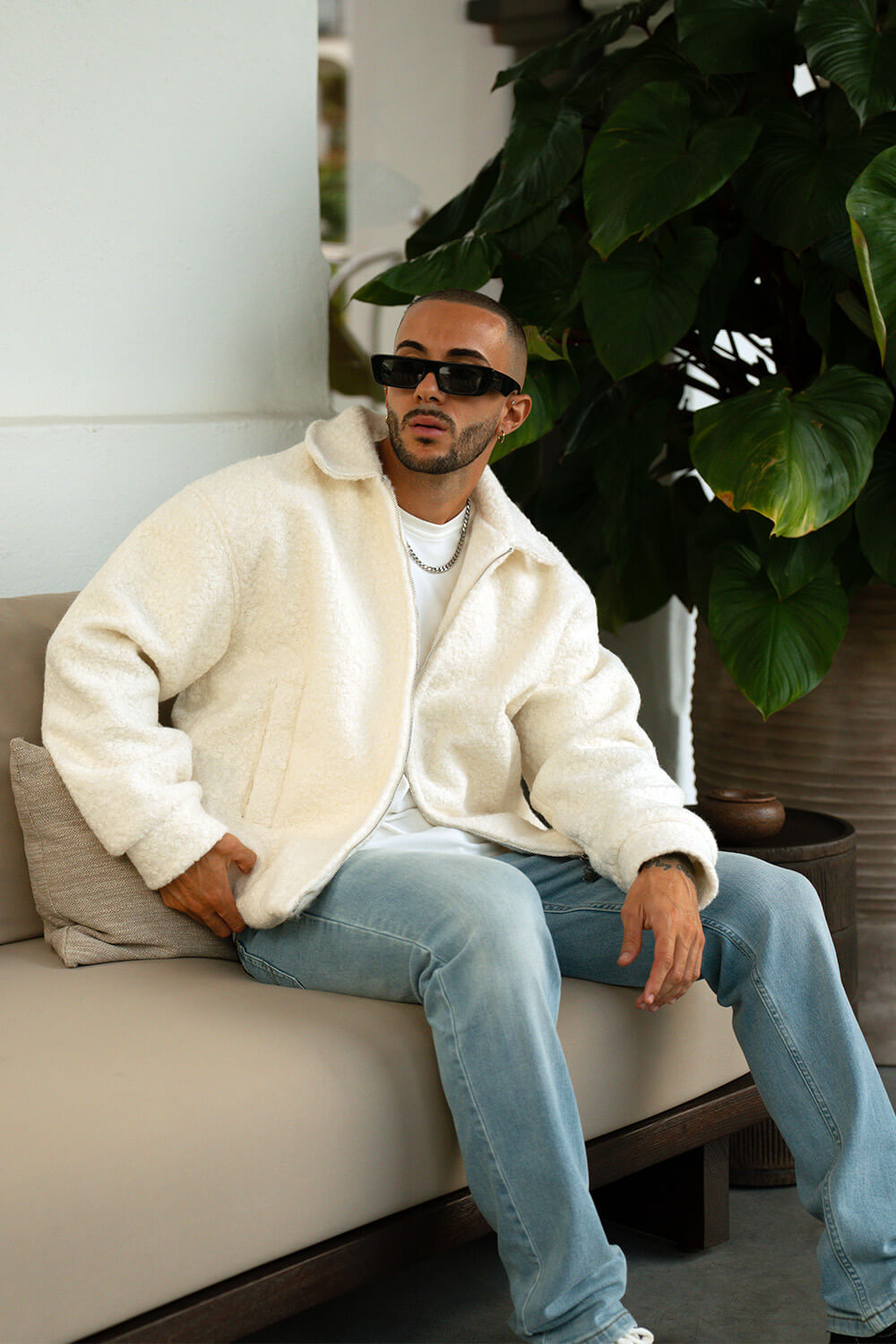 Borg Coach Jacket - Off White