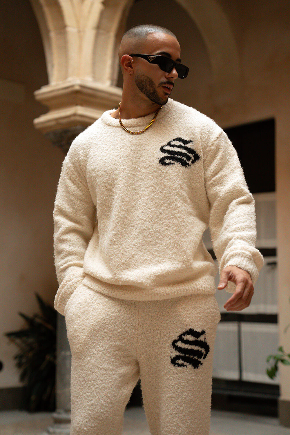 Emblem Knitted Sweater - Off White