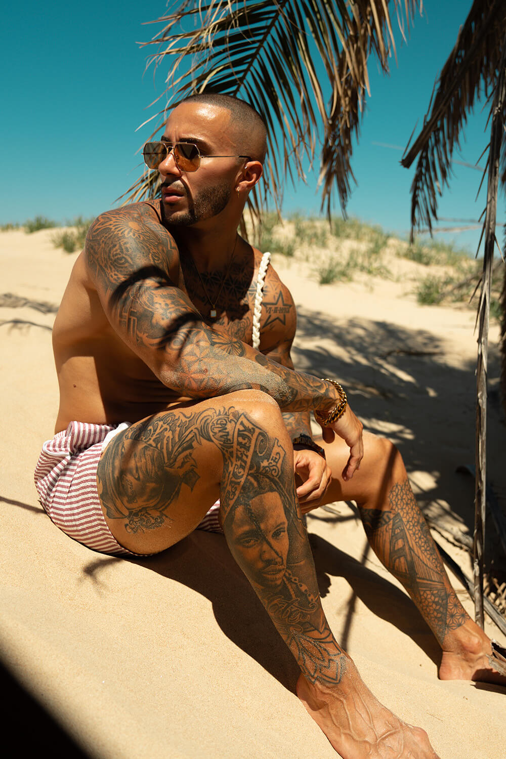 Montaro Swim Shorts - Rose Pink/White