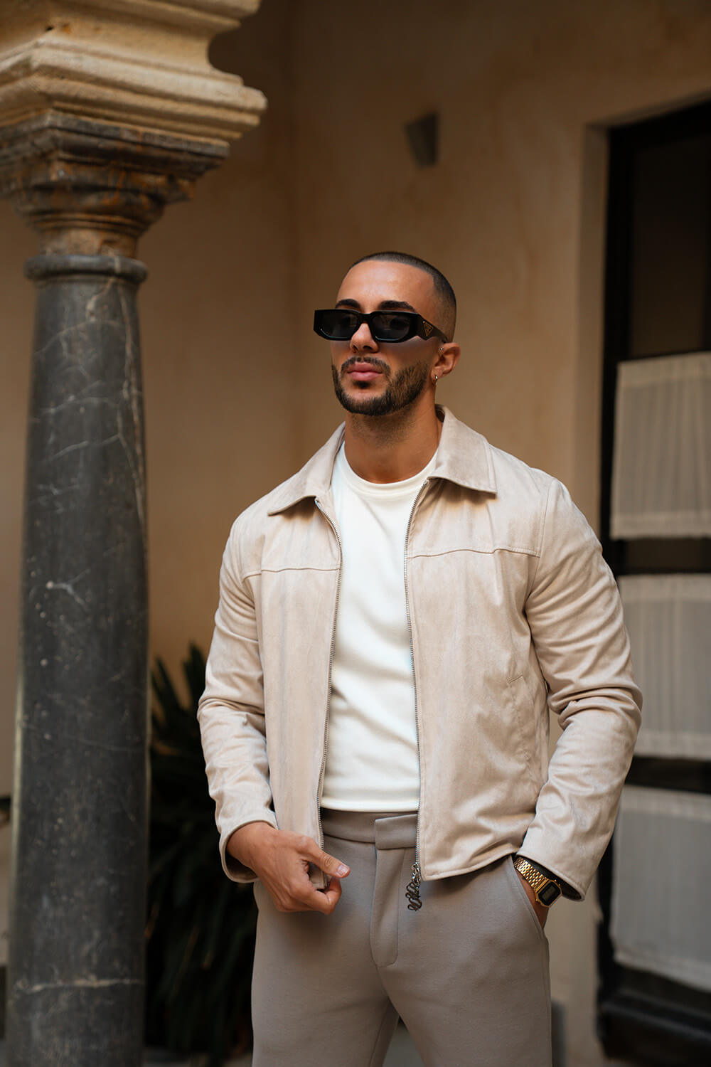 Palmero Suede Jacket - Stone