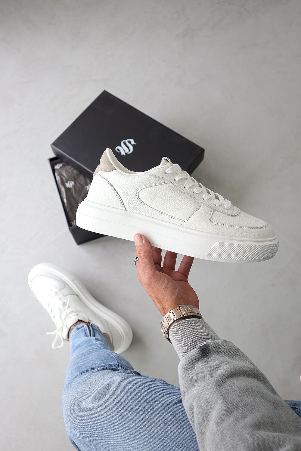 Court Trainers - Triple White