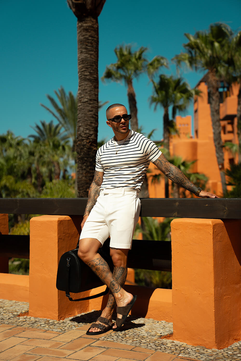 Alvori Stripe Tee - White/Navy