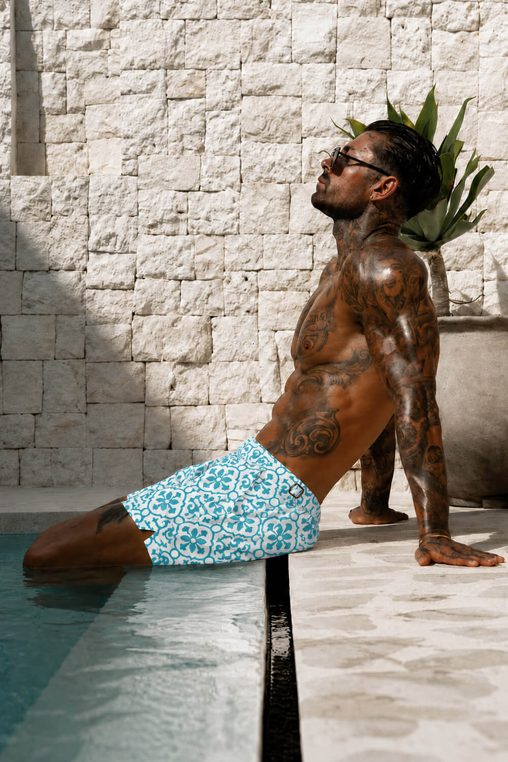Azulejo Swim Shorts - White