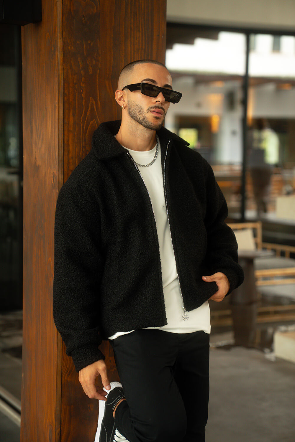 Borg Coach Jacket - Black