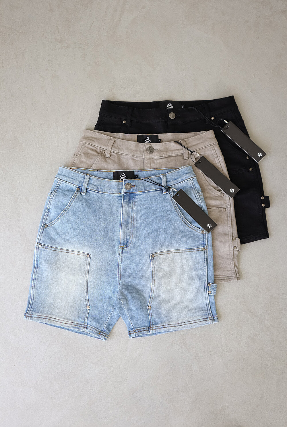 Carpenter Denim Shorts - Schwarz