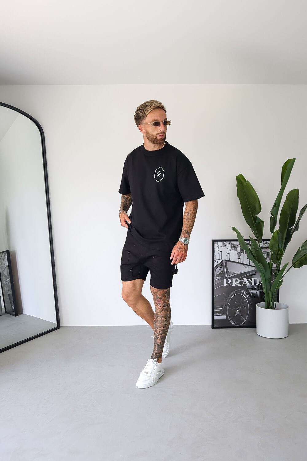 Carpenter Denim Shorts - Schwarz