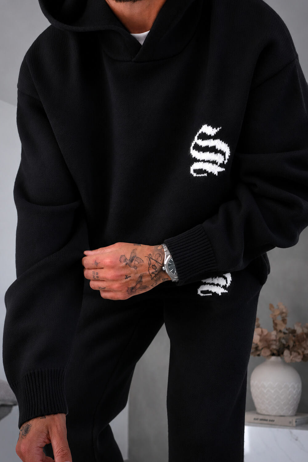 Palais Knitted Hoodie - Black