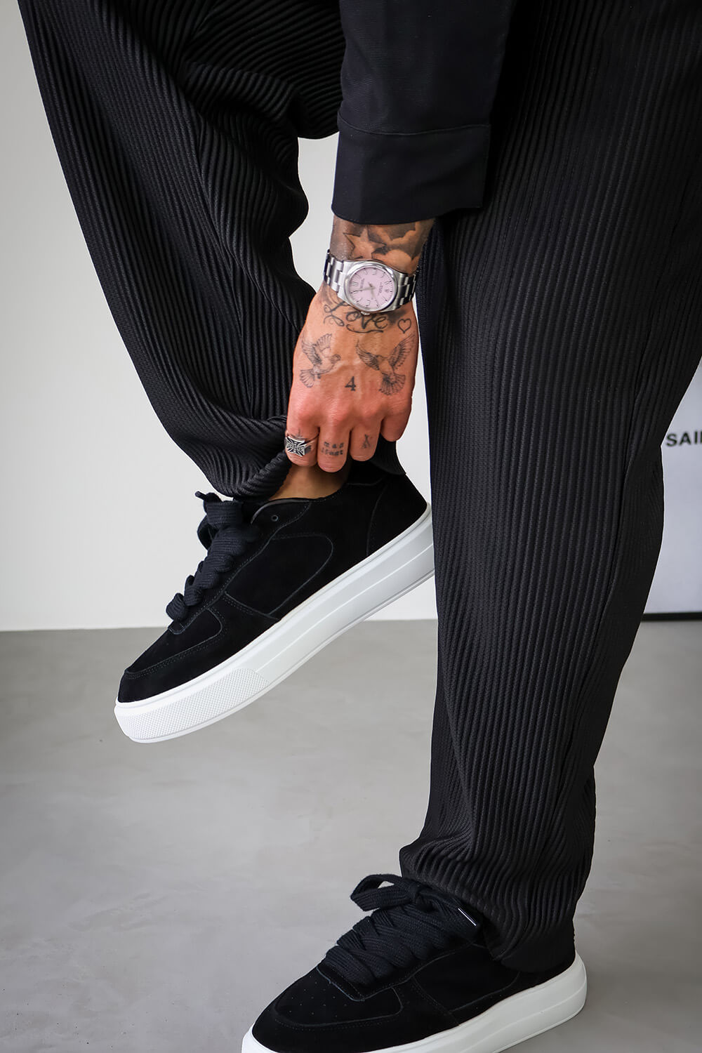 Court Suede Trainers - Black