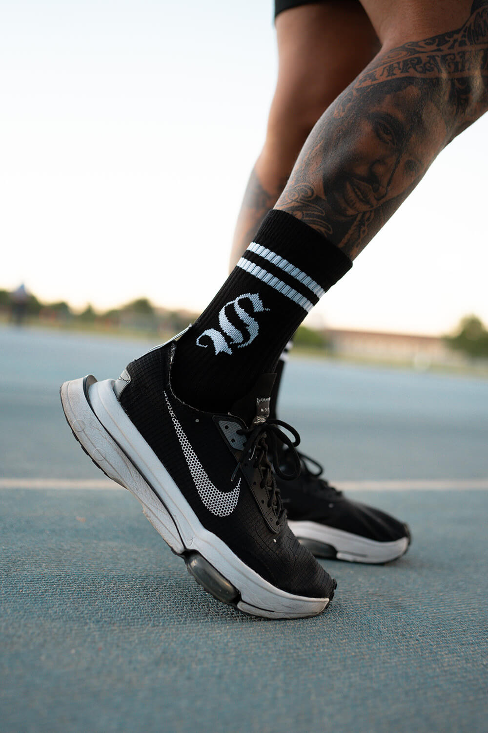 Varsity Stripe Socks (2 Pack) - Black