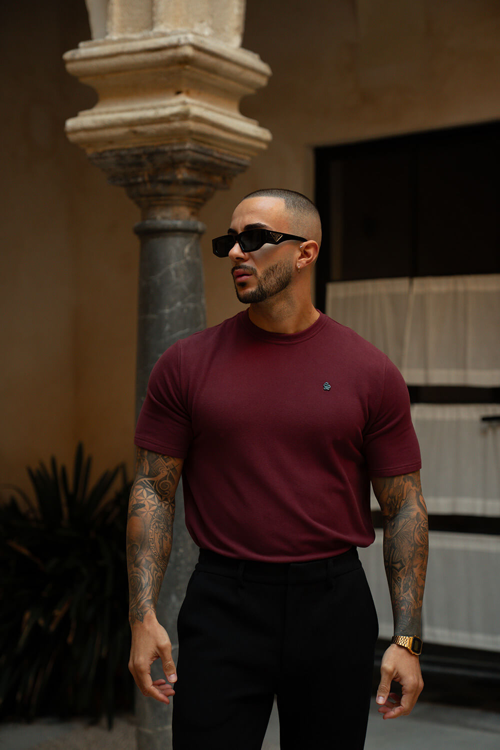Luxe Knit Tee - Burgundy