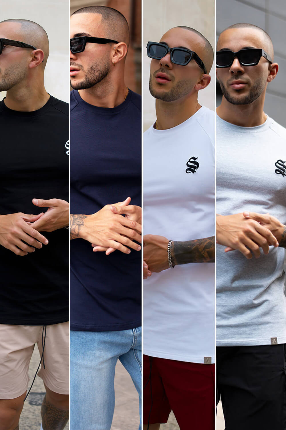 Core Tee 4-Pack - Black/Navy/White/Grey