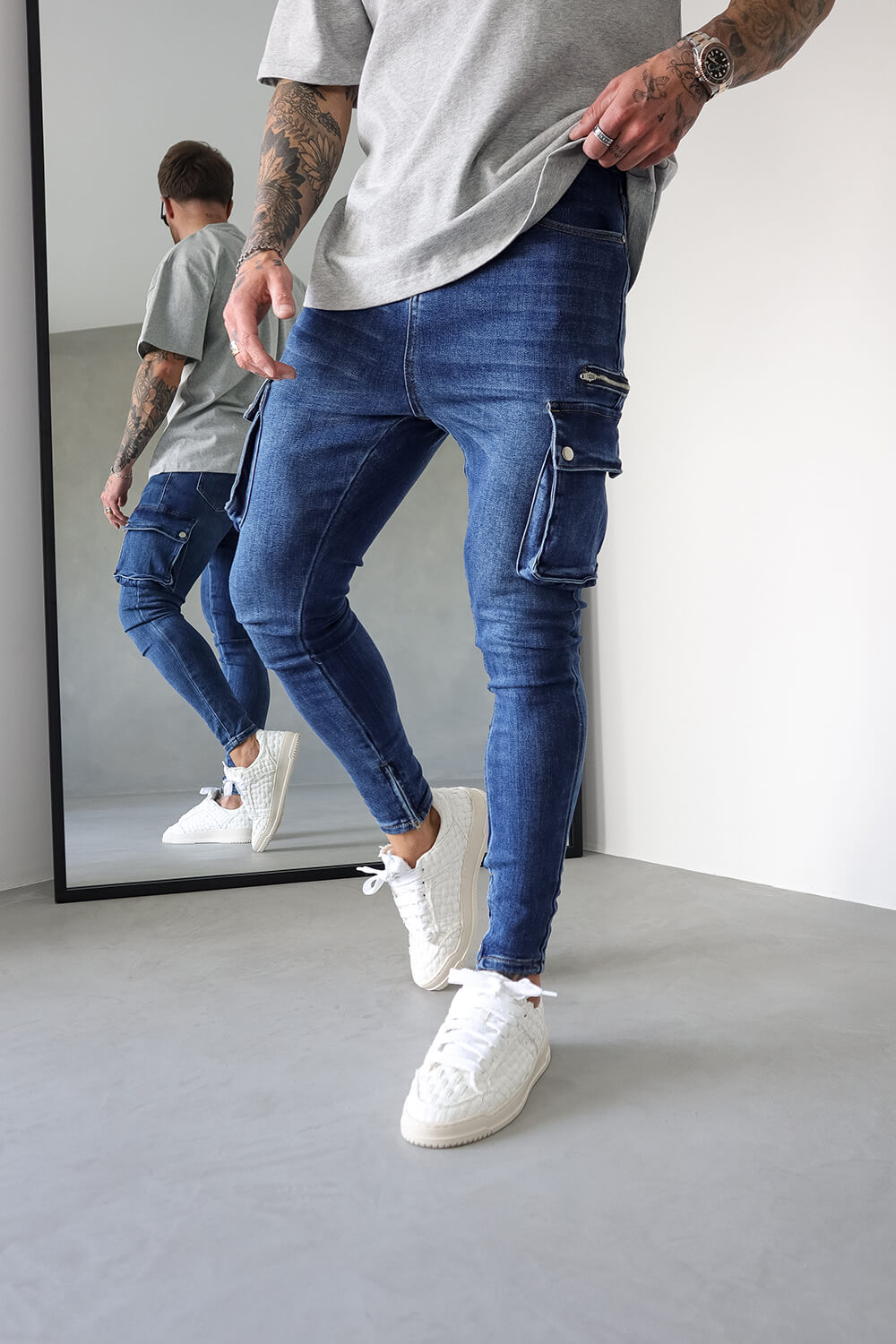 Cargo Utility Jeans - Dark Blue