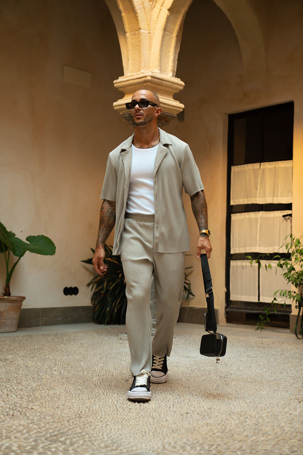 Monaco Pleated Trousers - Grey